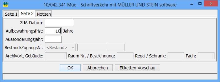 Aktendetails, Seite 2