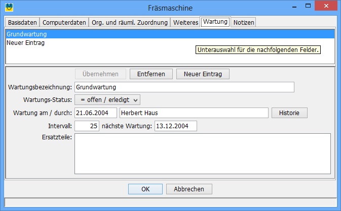 Inventur und Wartungsberwachung