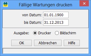 Abruf zu wartendes Inventar