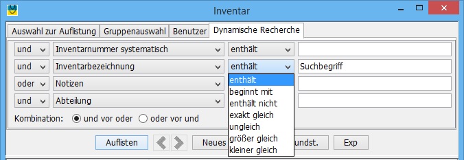 Dynamische Recherche