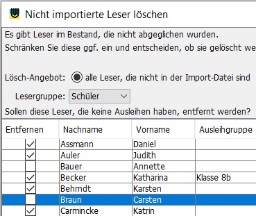 Differenzierter Leser-Abgang